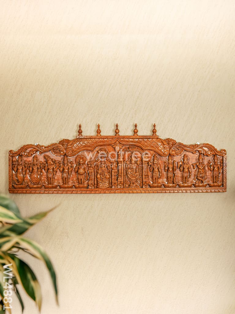 Wooden Tirupathi Balaji with Dasavatharam Panel - WL4881