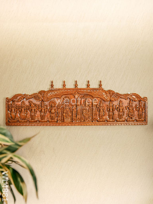 Wooden Tirupathi Balaji with Dasavatharam Panel - WL4881