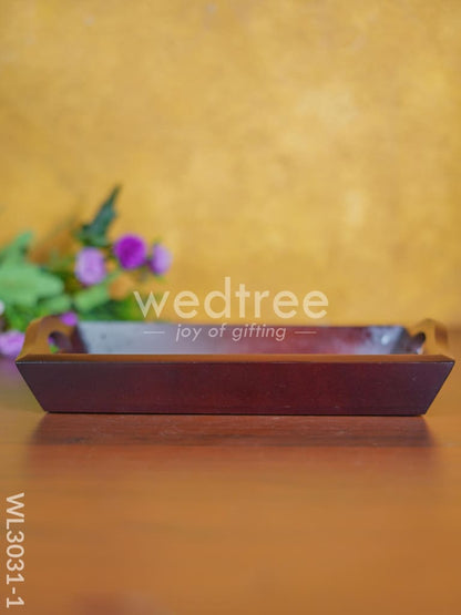 Wooden Tray with Brass Fitting - WL3031