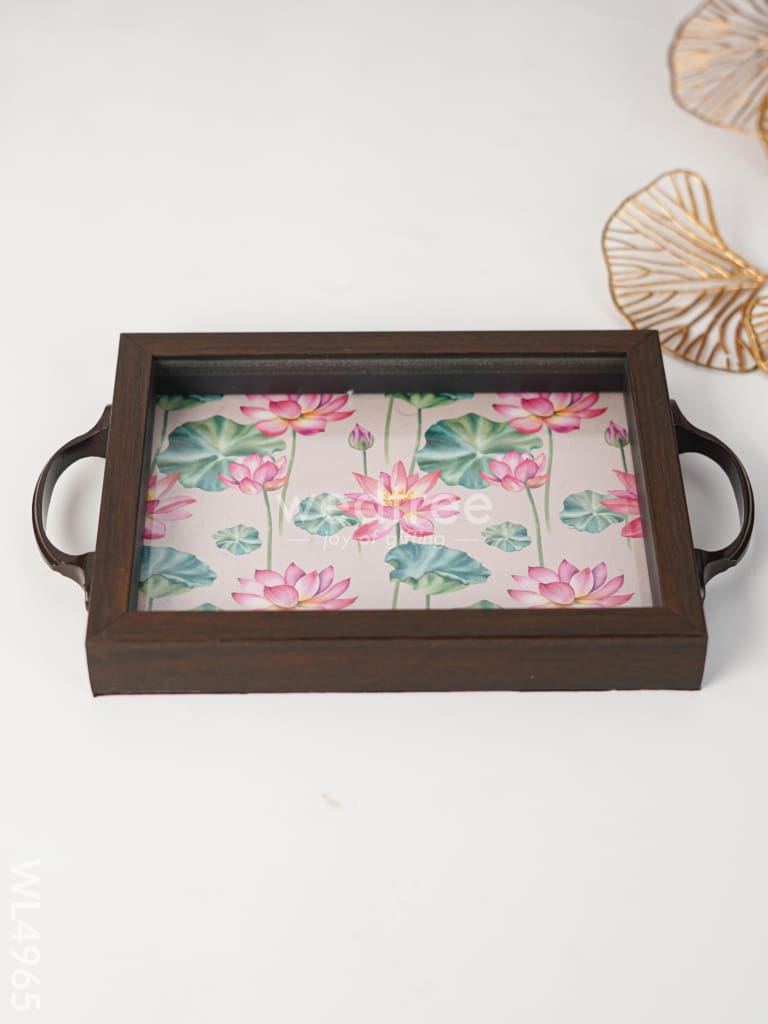 Wooden Tray with Pichwai Digital Print - WL4965