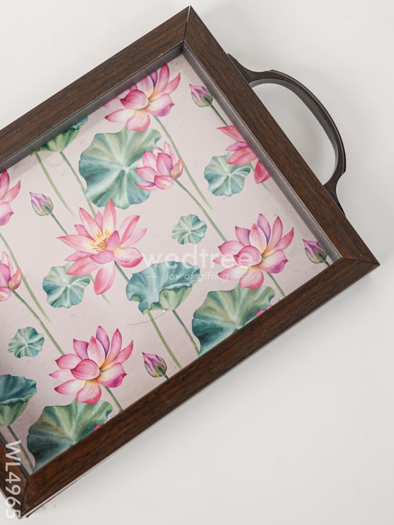 Wooden Tray with Pichwai Digital Print - WL4965