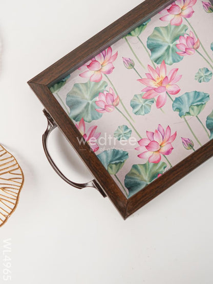 Wooden Tray with Pichwai Digital Print - WL4965