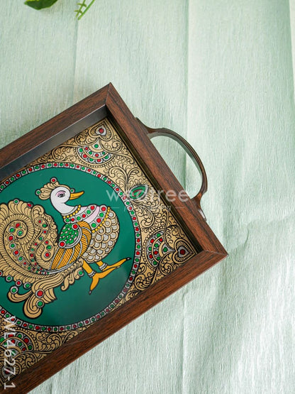 Wooden Tray with Reverse Acrylic Painting - WL4627
