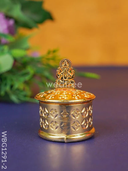 Zinc Alloy Kumkum Holder with Ganesha - WBG1291