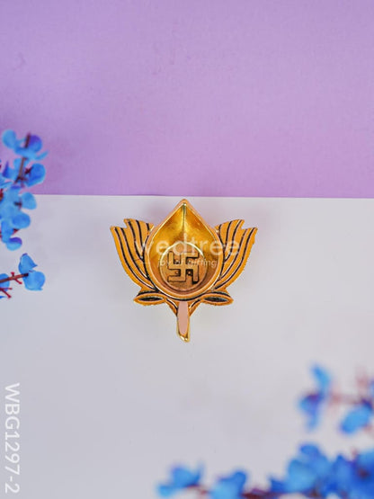 Zinc Alloy Lotus Diya with Swastik - WBG1297