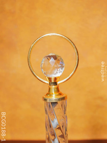 Crystal & Metal Trophy With Wooden Stand - Bcg0188 Branding