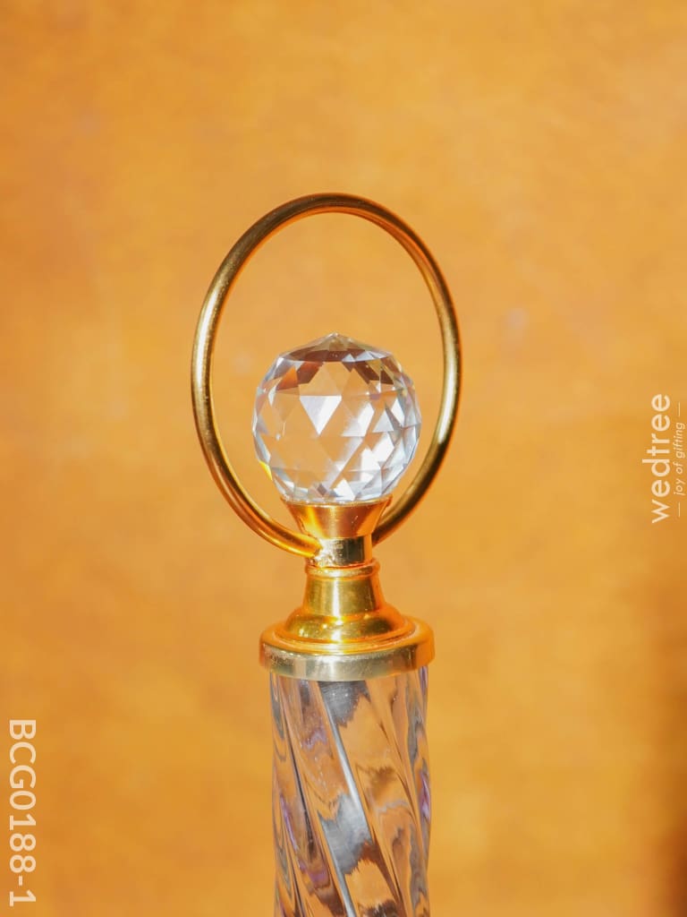 Crystal & Metal Trophy With Wooden Stand - Bcg0188 Branding